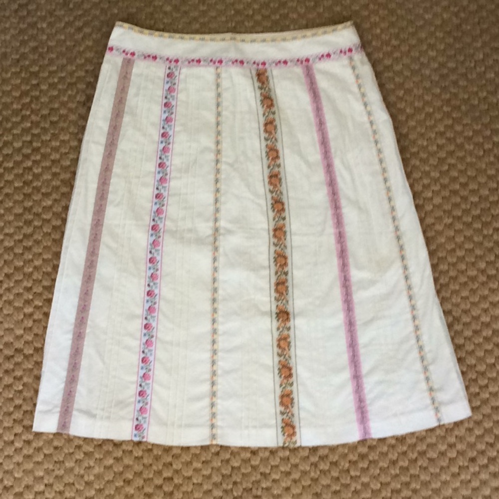 Beth Bowley Cream Ribbon Skirt - Size 6